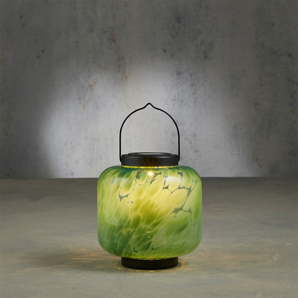 Solar green glass lantern