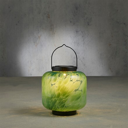 Solar green glass lantern