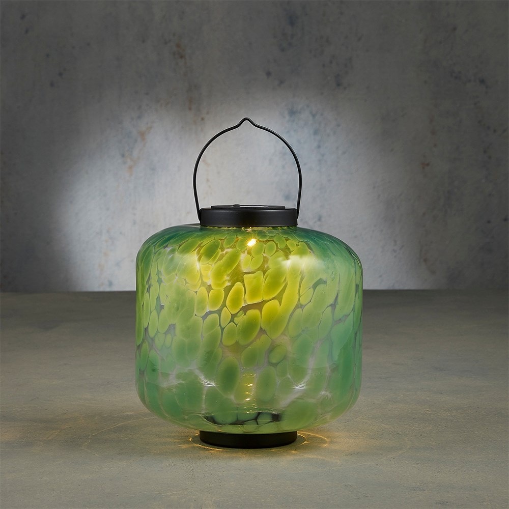 Solar green glass lantern