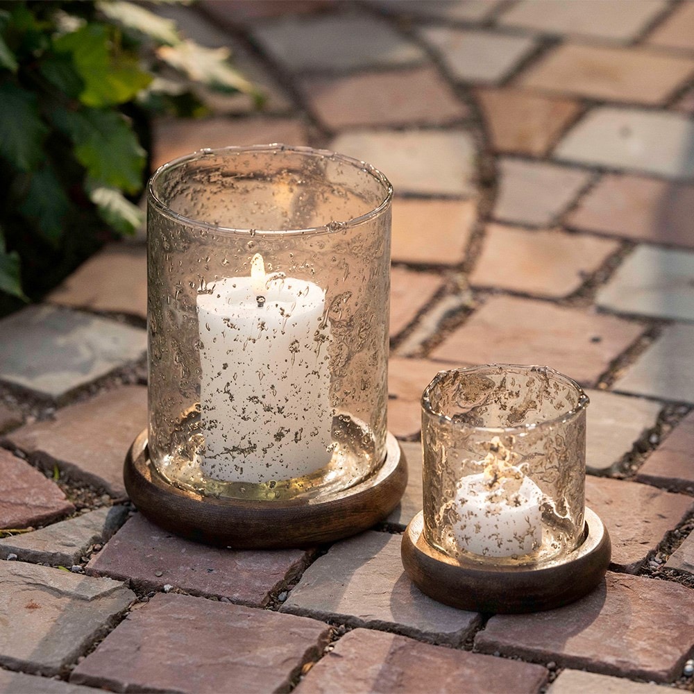 Bubble glass candle lantern