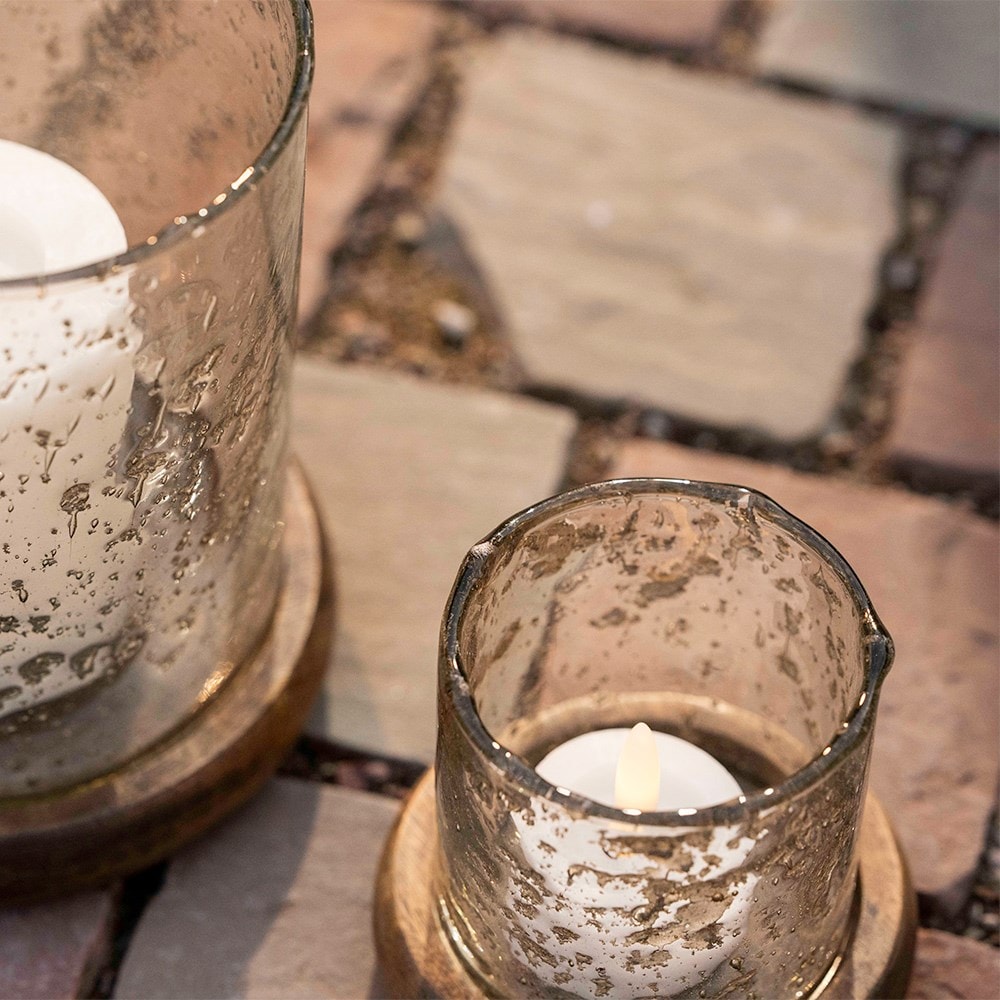 Bubble glass candle lantern