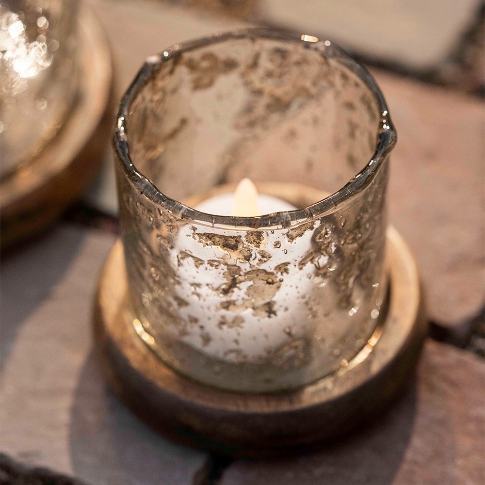 Bubble glass candle lantern
