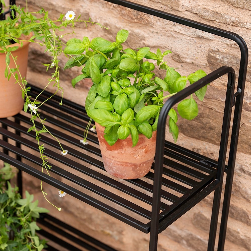 Three tier folding plant stand - painted metal