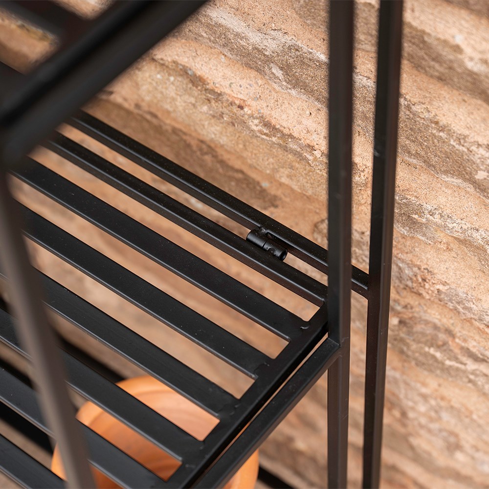 Three tier folding plant stand - painted metal