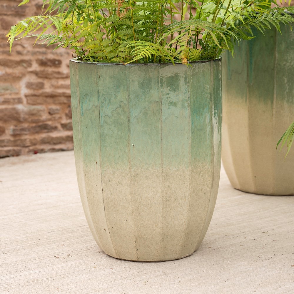 Ombre reactive glaze tall planter 