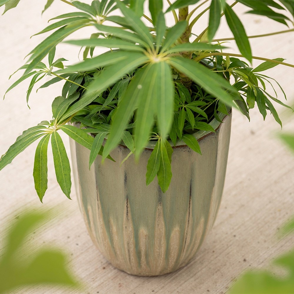 Ombre reactive glaze tall planter 