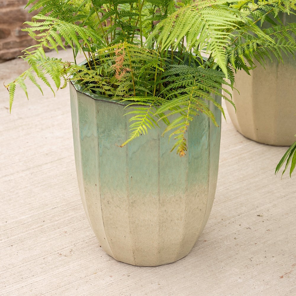 Ombre reactive glaze tall planter 