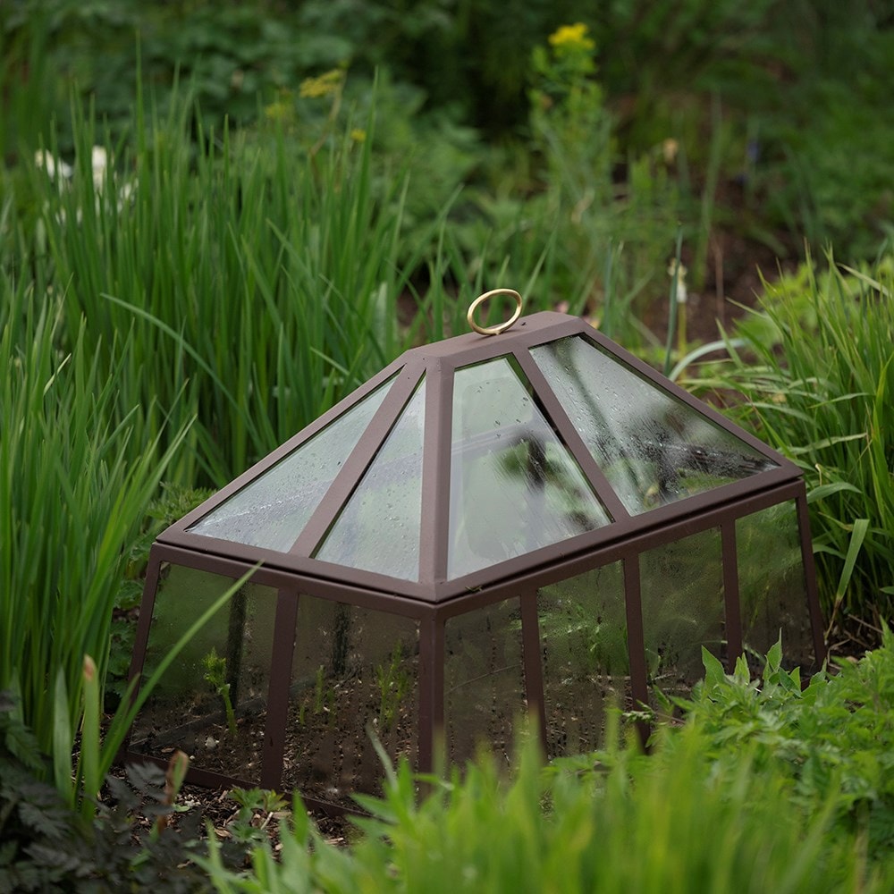 Rectangular Victorian cloche - dark auburn