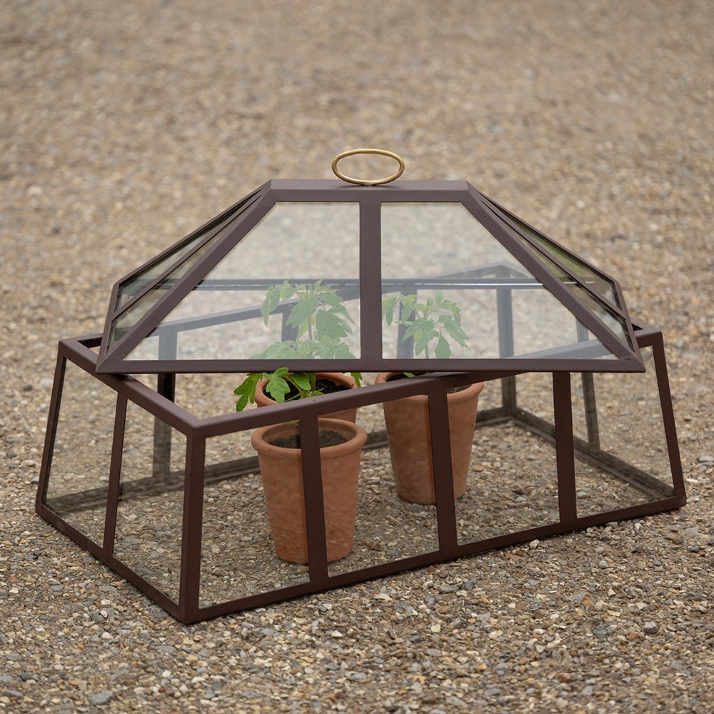 Rectangular Victorian cloche - dark auburn