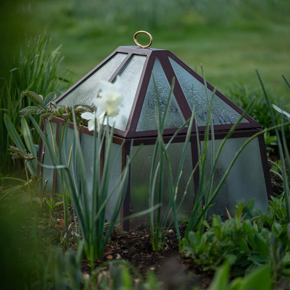 Rectangular Victorian cloche - dark auburn
