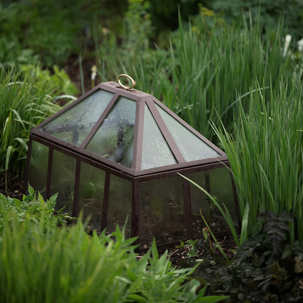 Rectangular Victorian cloche - dark auburn