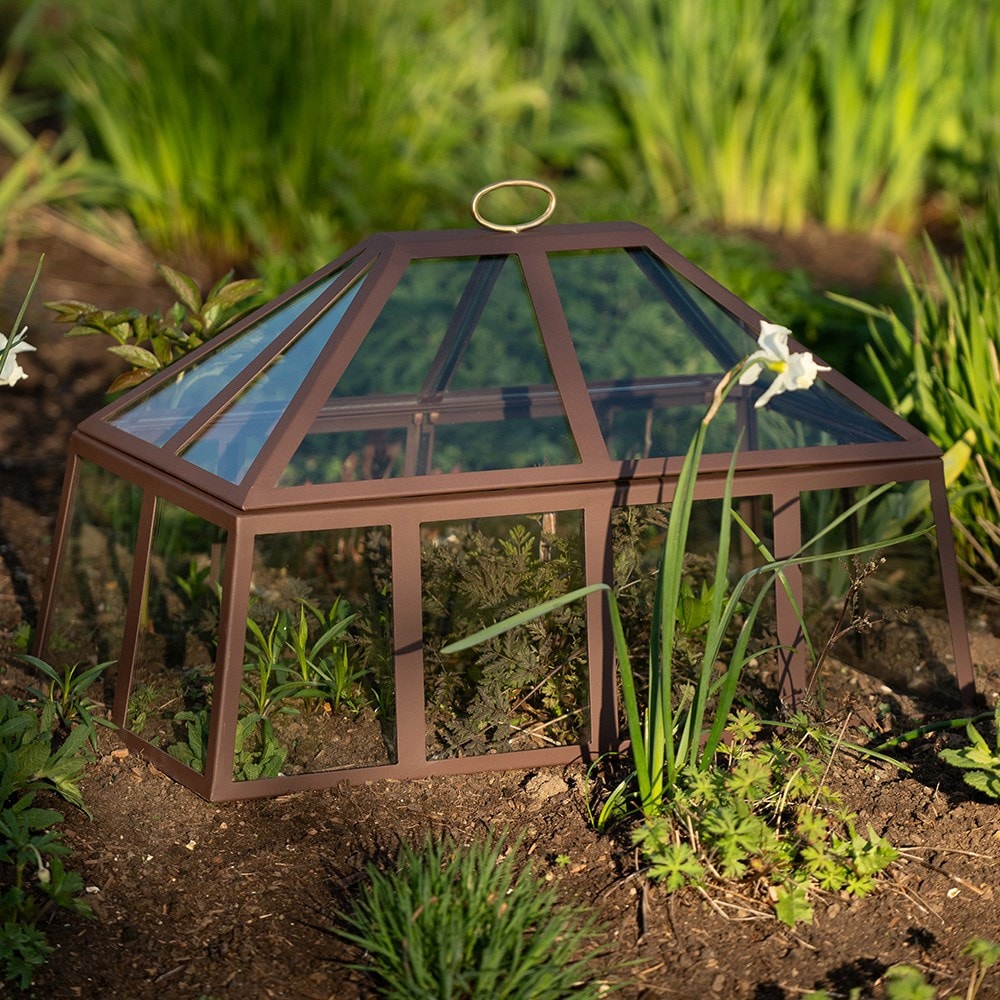 Rectangular Victorian cloche - dark auburn