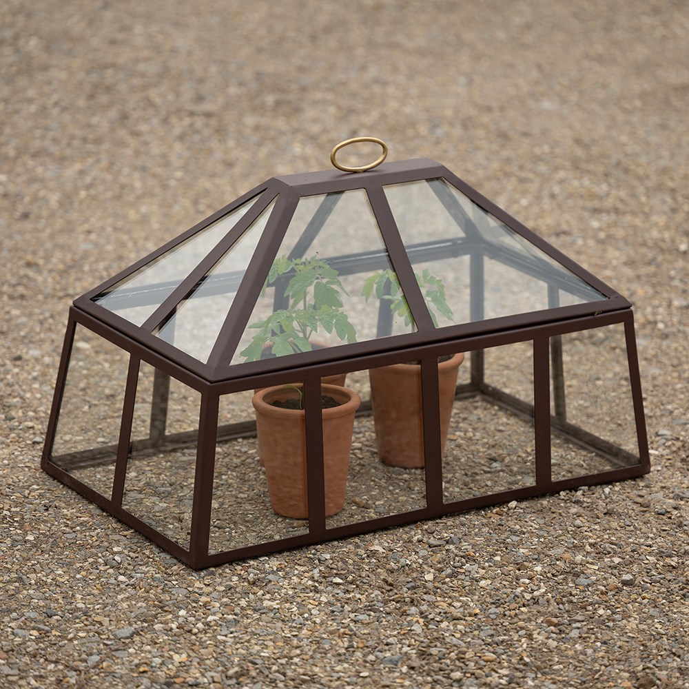 Rectangular Victorian cloche - dark auburn