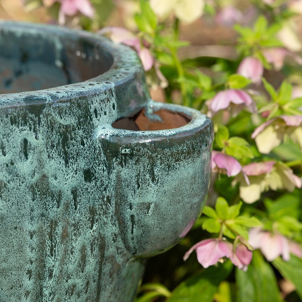 Strawberry planter - speckled green
