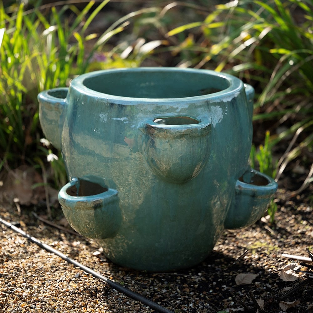 Strawberry planter - aqua