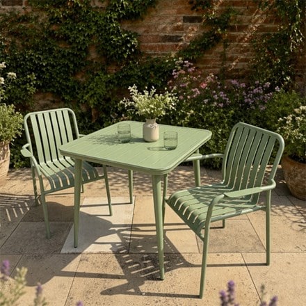 Green 2 seat aluminium bistro set
