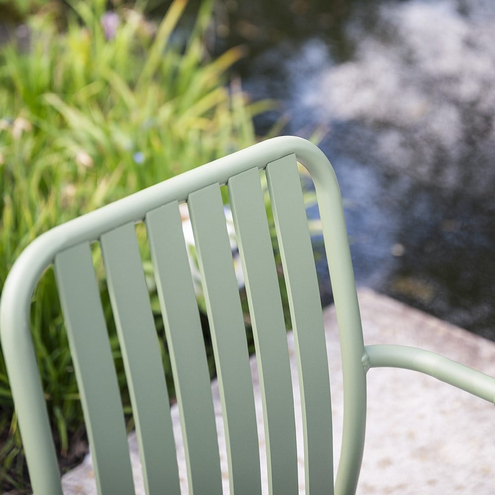 Green 2 seat aluminium bistro set