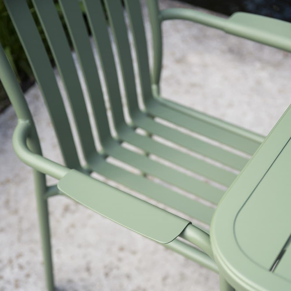Green 2 seat aluminium bistro set