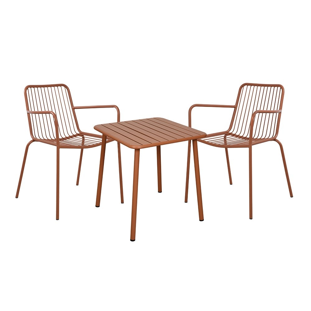 Terracotta metal bistro set
