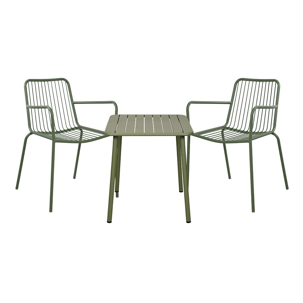 Green metal bistro set