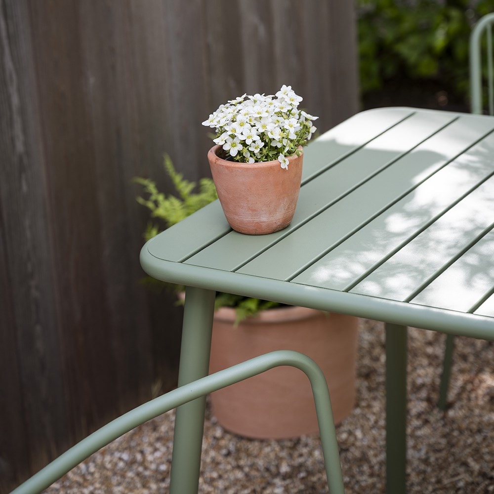 Green metal bistro set