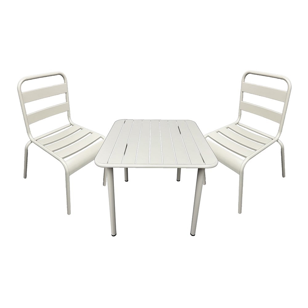 Light grey metal bistro set