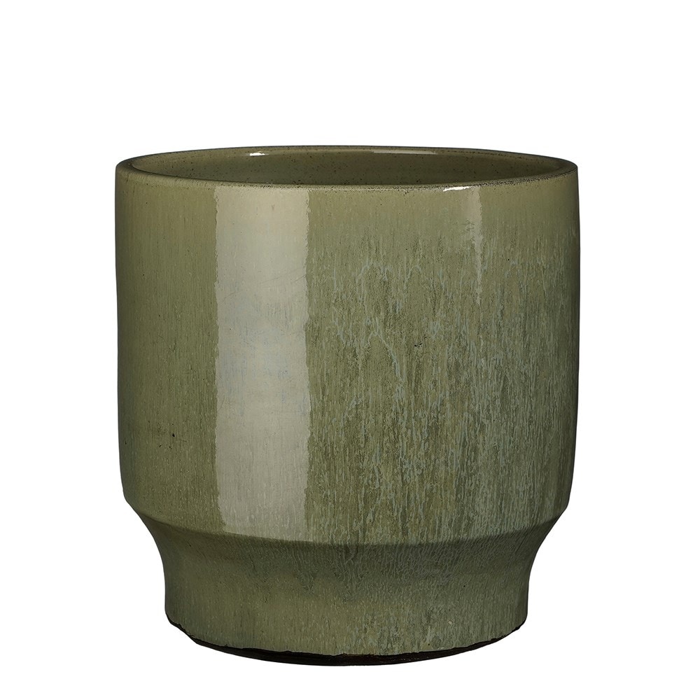 Round plant pot - khaki green 