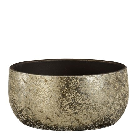 Large textured bowl - gold & brown