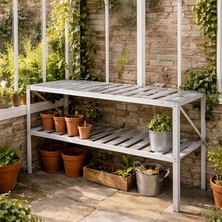 Premium greenhouse staging - silver