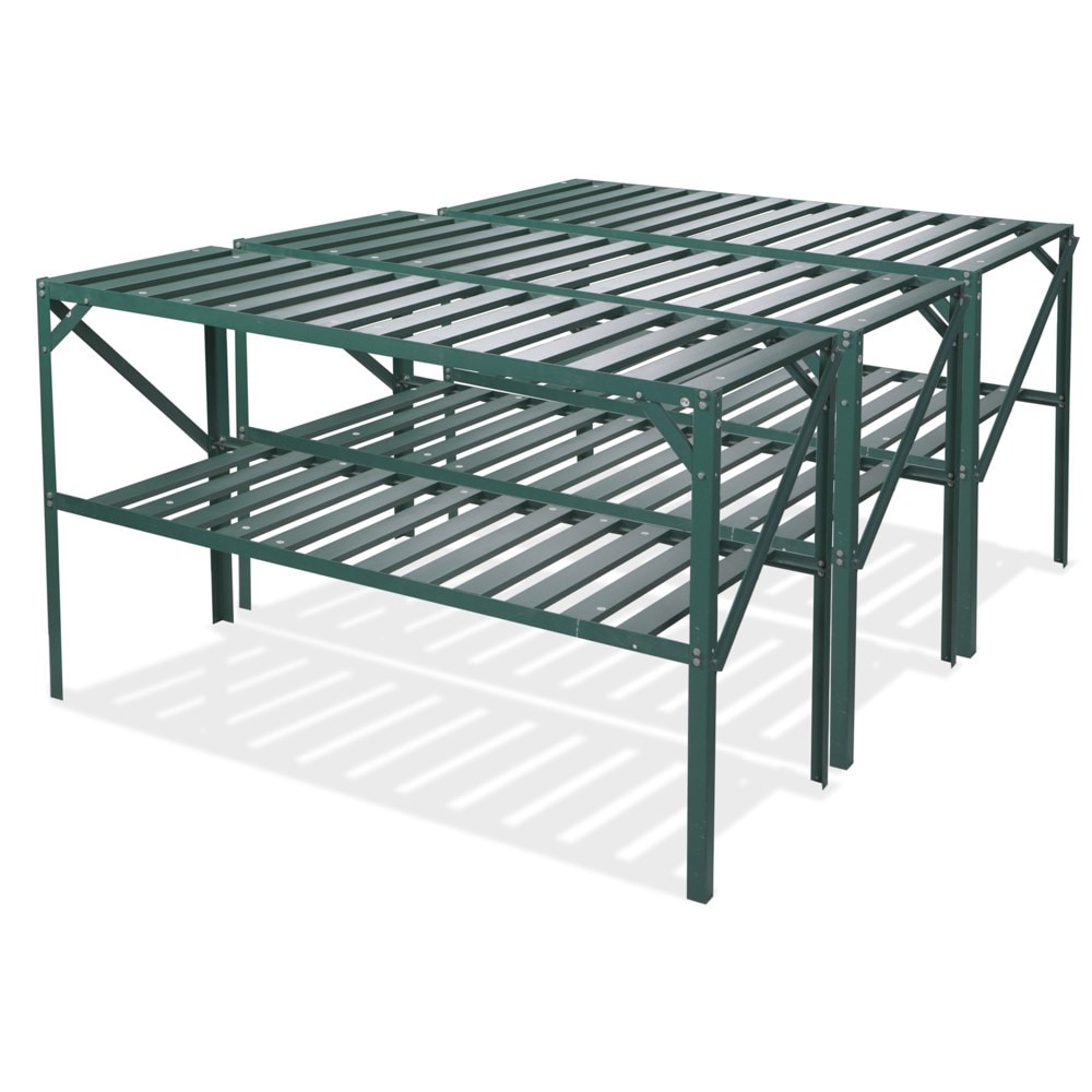 Premium greenhouse staging - green