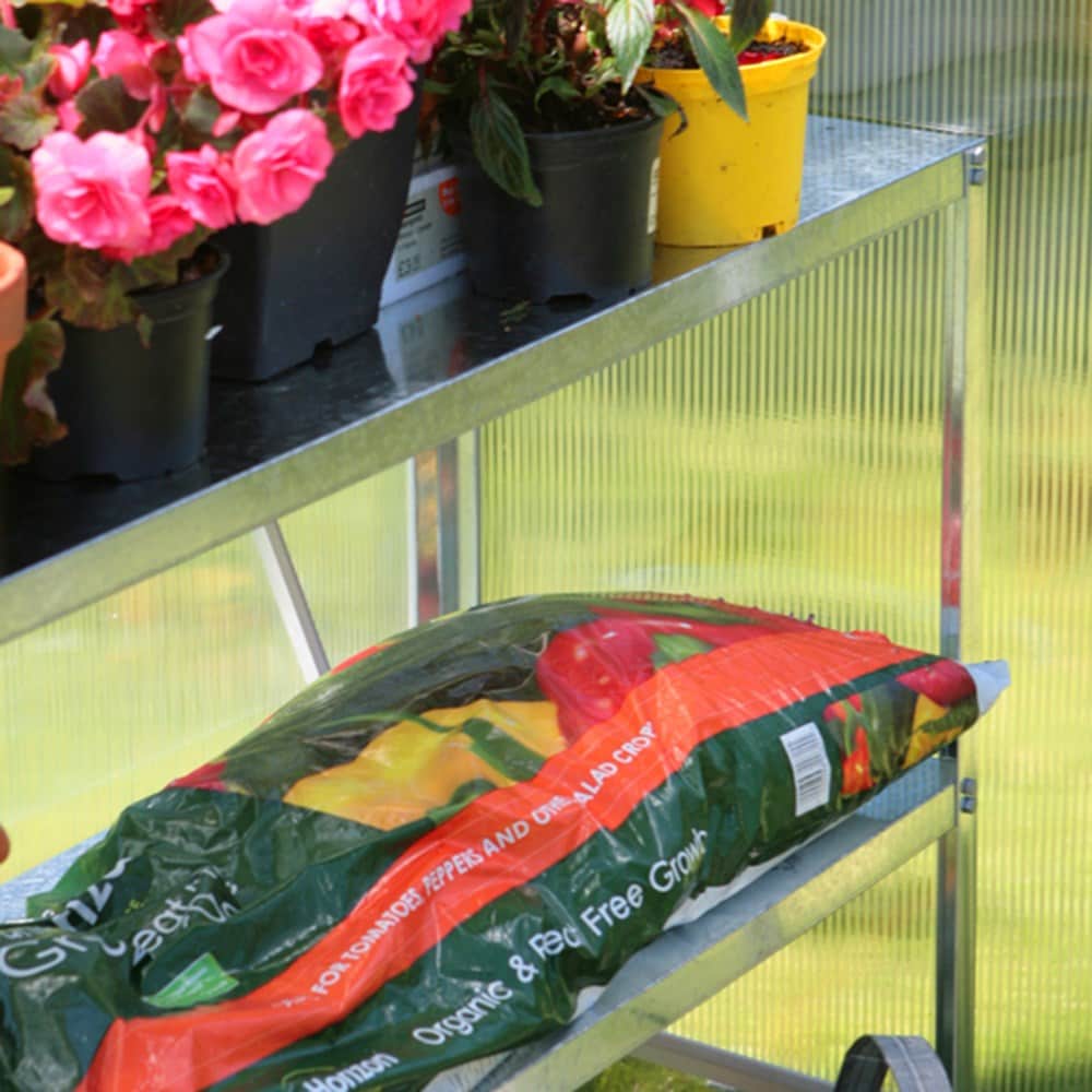 Essential 2 tier greenhouse staging - silver