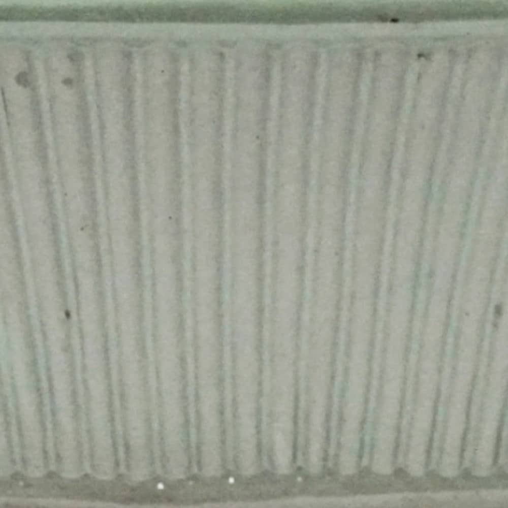 Ribbed glazed trough planter - sage