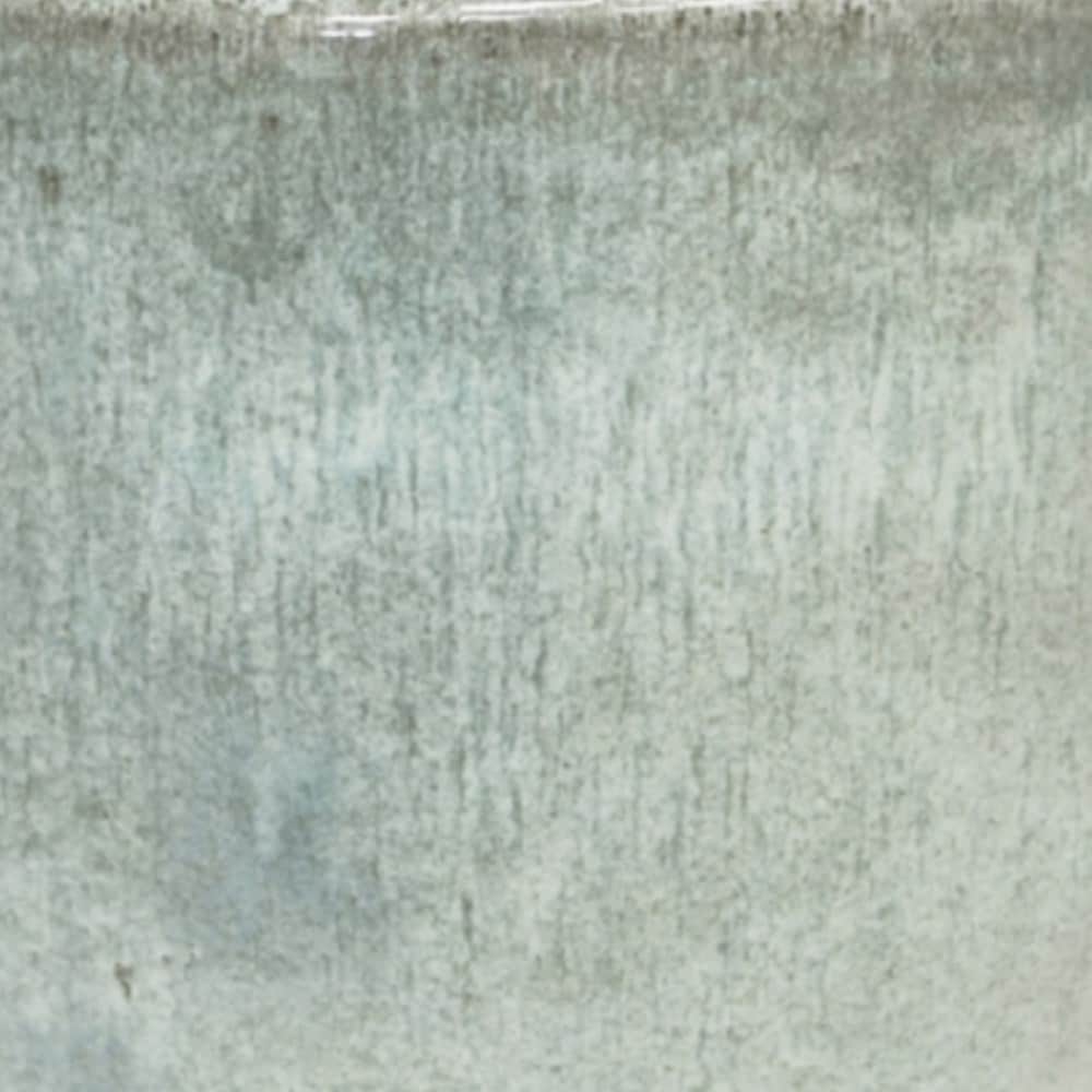 Footed glazed planter - sage