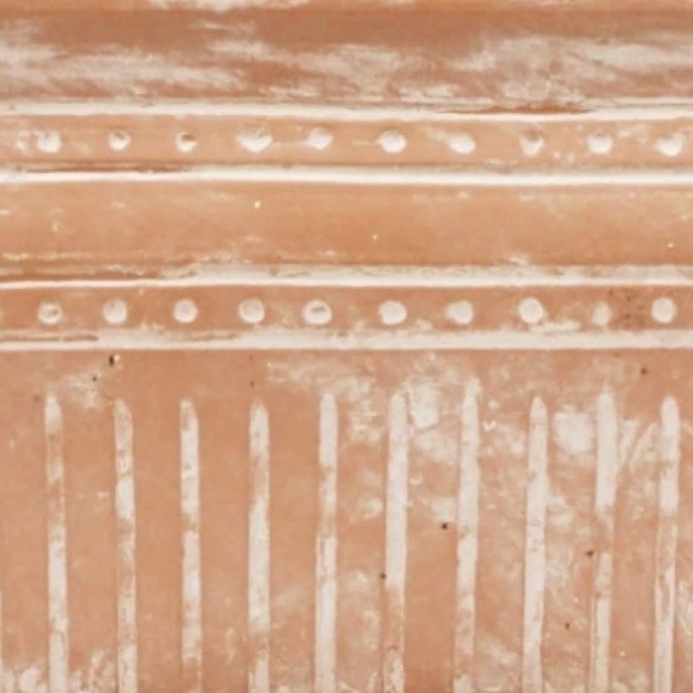 Italian terracotta whitewashed etched trough