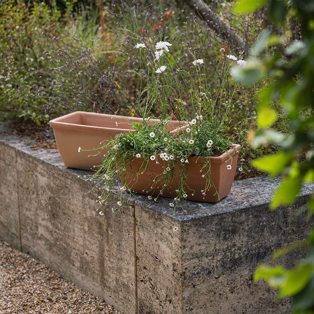 Roma terracotta trough - whitewash