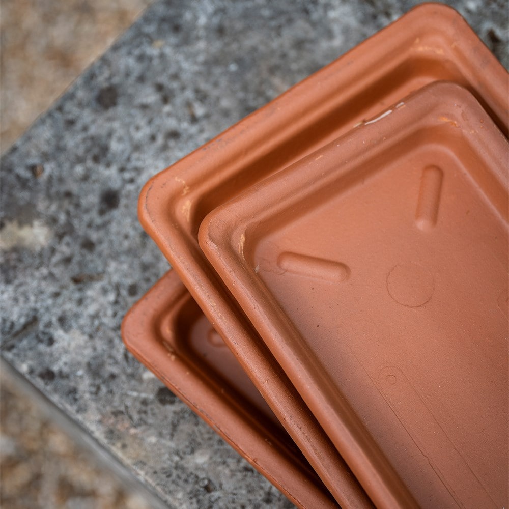 Italian terracotta rectangular saucer