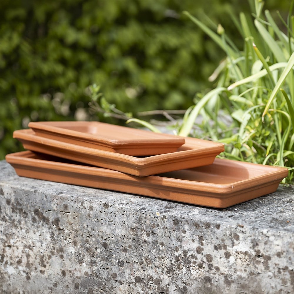 Italian terracotta rectangular saucer