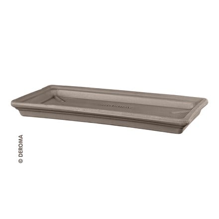Italian terracotta rectangular saucer - grey
