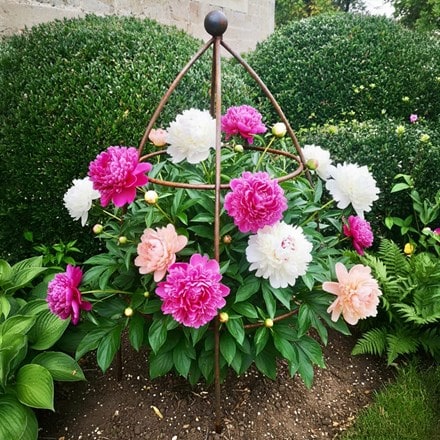 Gothic ball top plant support - rust