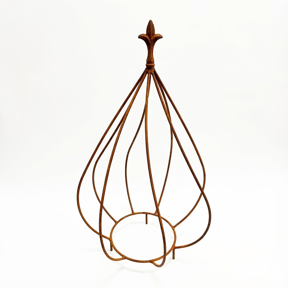 Fleur de lys crown plant support - rust