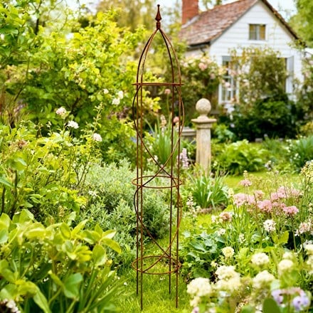 Spiral obelisk set of 2 - rust