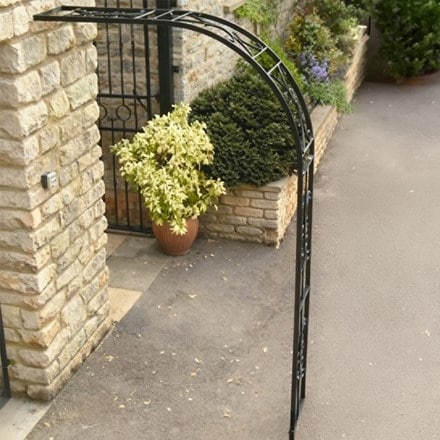 Half wall garden arch - black