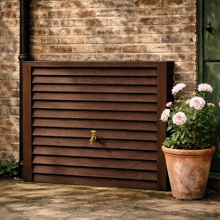 Faux wood wall tank - darkwood