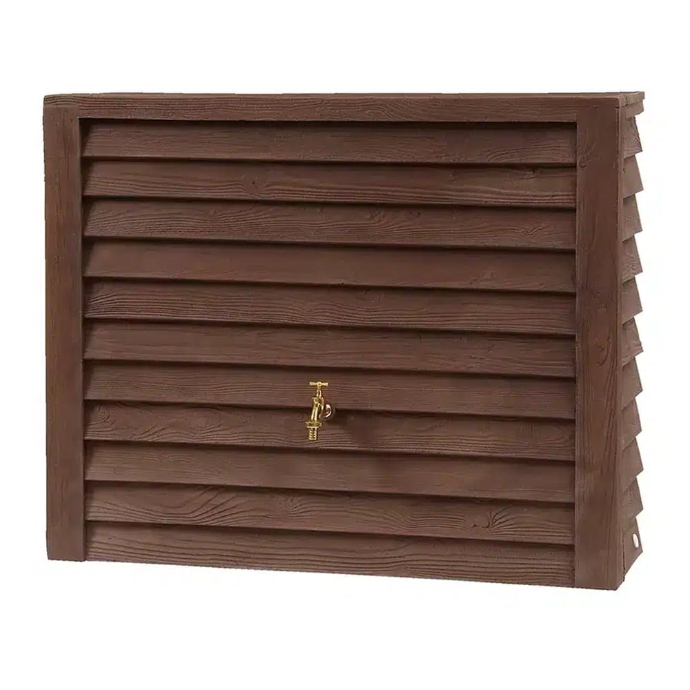 Faux wood wall tank - darkwood