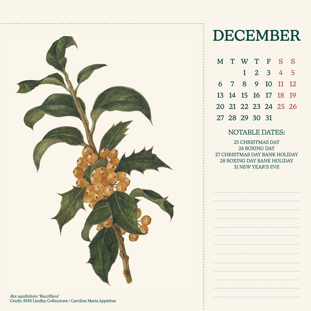 RHS flowers calendar 2027