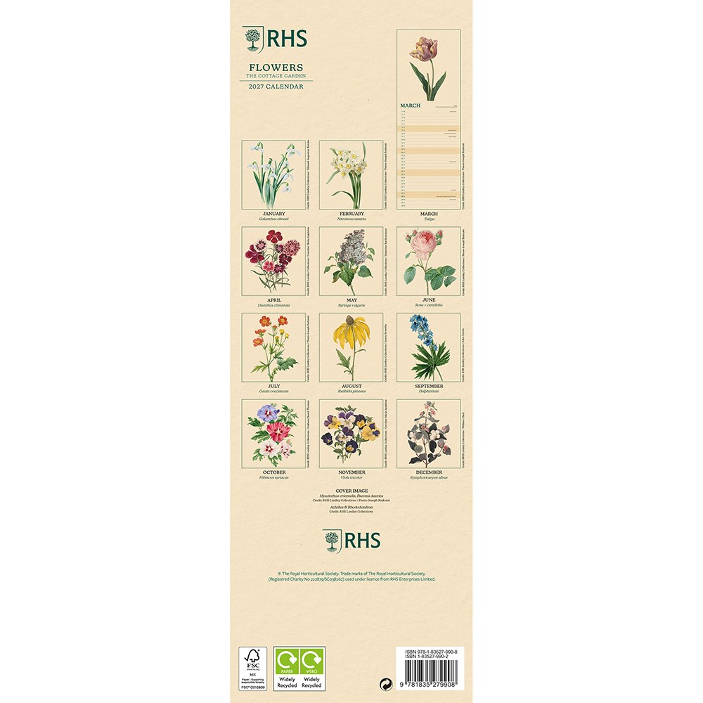 RHS the cottage garden flowers calendar 2027