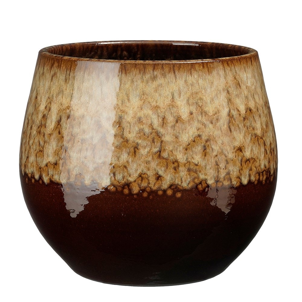 Ombre rustic plant pot - brown