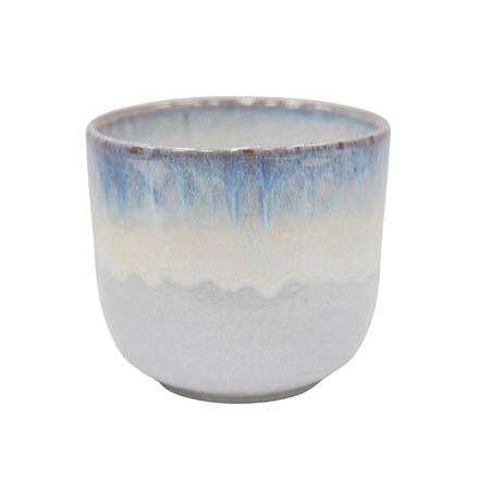 Two tone glazed ombre plant pot - blue