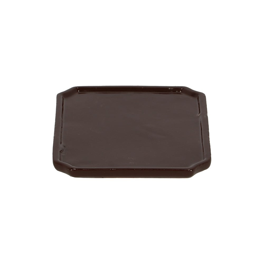 Bonsai glazed plant pot - rust brown