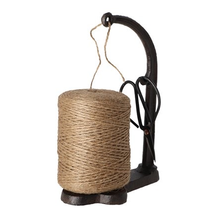 Large cast iron twine holder with scissors